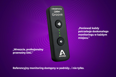 Apogee GROOVE Anniversary Edition – przenośny przetwornik DAC i wzmacniacz słuchawkowy